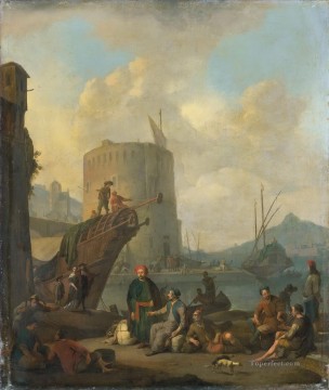 ヨハネス・リンゲルバッハ・イタリア人はヴェスティングトーレンの軍艦と遭遇した Oil Paintings